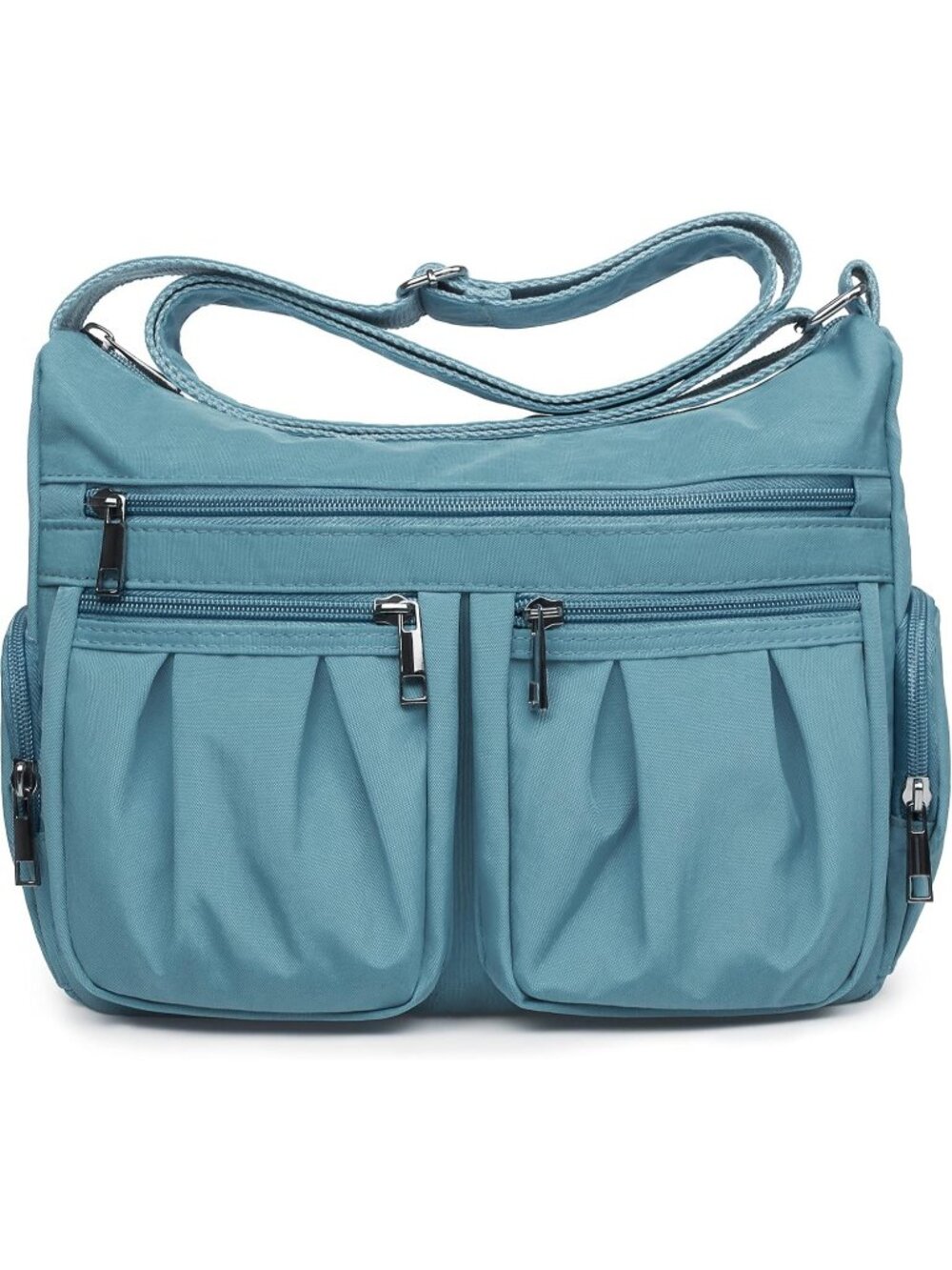 Women's Smoke Grey Nylon Crossbody Bag Water Resistant Anti Theft Travel Purse